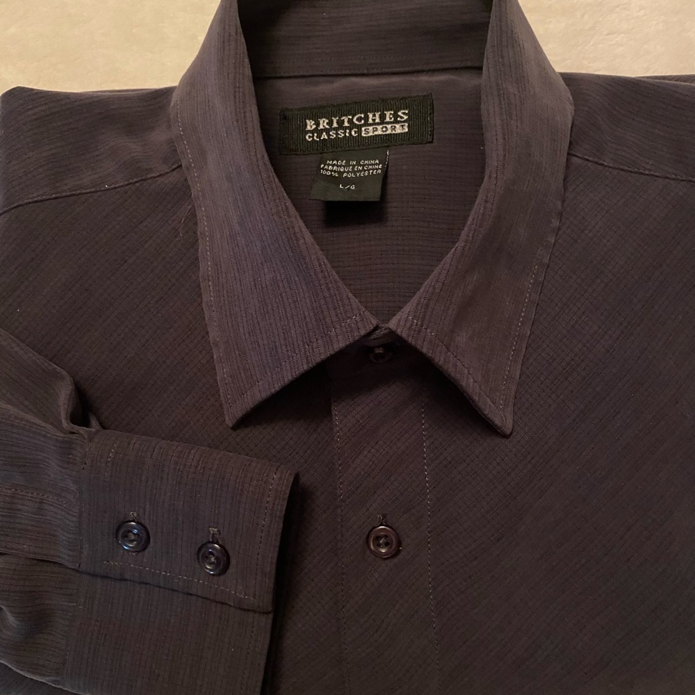 Britches Mens Long Sleeve Button Up Grey Size L